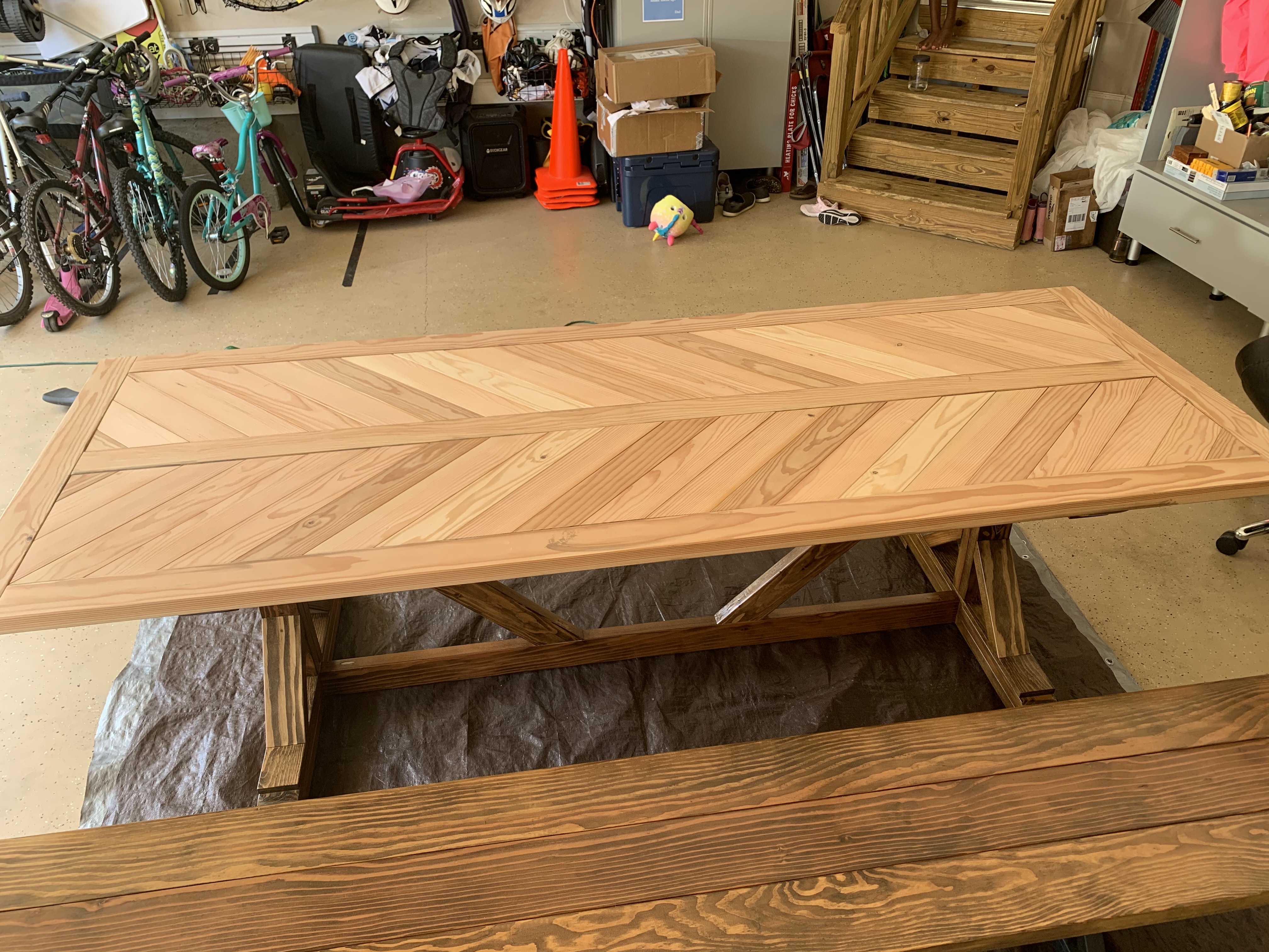 Custom family picnic table built by His Handy Hands