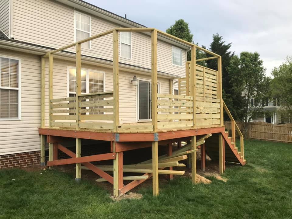 New deck framing and stairs construction by His Handy Hands
