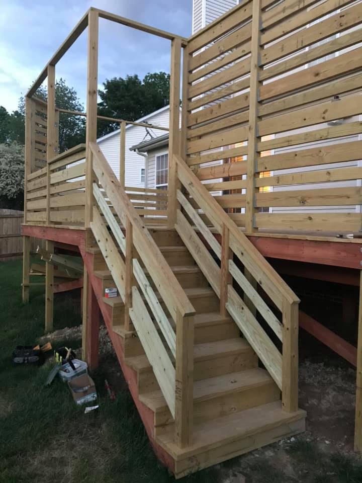 Deck renovation in progress by His Handy Hands in Raleigh NC