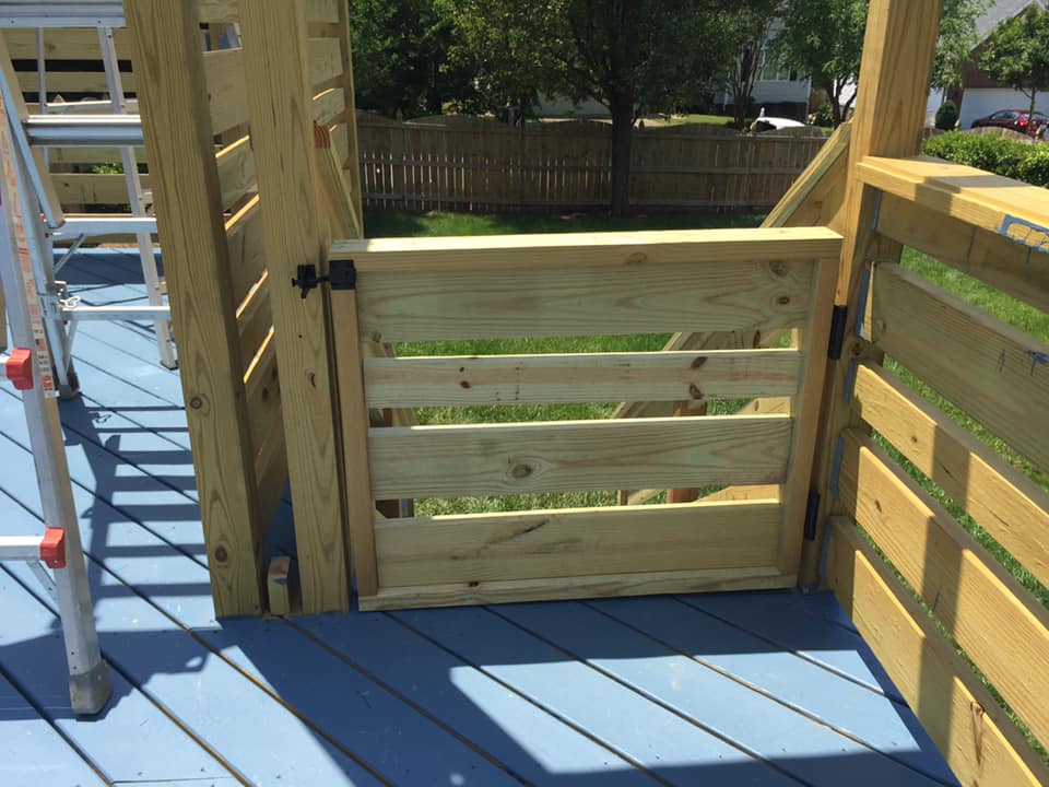 Deck build progress by His Handy Hands handyman services