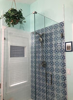Completed custom tile shower installation by His Handy Hands