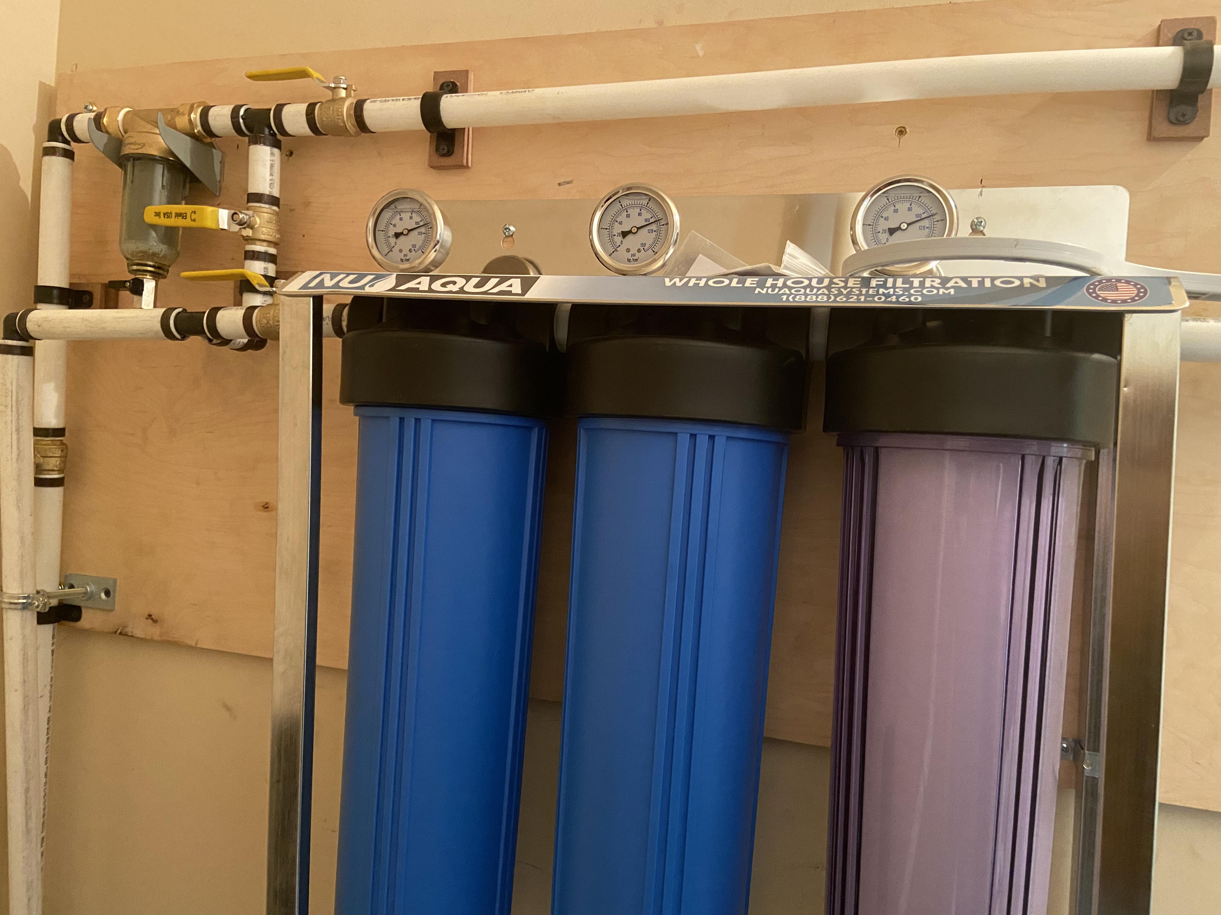 Whole house water filtration system installation by His Handy Hands